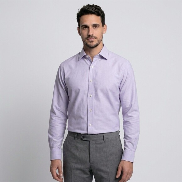 Appaman Other - Roundtree & Yorke Dress Shirt Mens 17.5 34/35 Purple Slim Button-Down